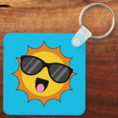 Porte-clés Kawaii Joyeux soleil avec lunettes de soleil (Verso)