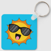 Porte-clés Kawaii Joyeux soleil avec lunettes de soleil (Dos)