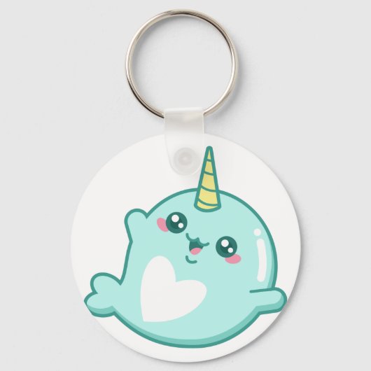 Porte-clés Kawaii Narwhal (Recto)