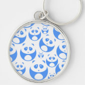 Porte-clés Kawaii Panda bébé bleu et blanc modèle (Devant)