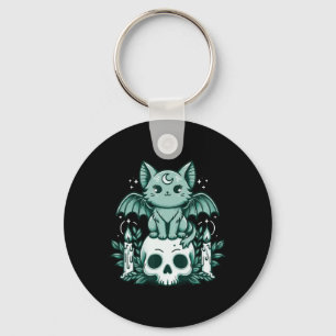 Porte-clés Kawaii Pastel Goth Cute Déplaisante Chat Bat Skele