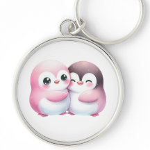 Kawaii Penguin Hug Porte - clé