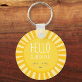 Porte-clés KAWAII SKY brillant jaune vif sourire soleil solei (Recto)