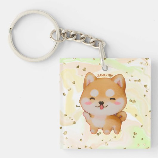 Porte-clés Kawaii Smiling Cartoon Style Shiba Inu (Devant)