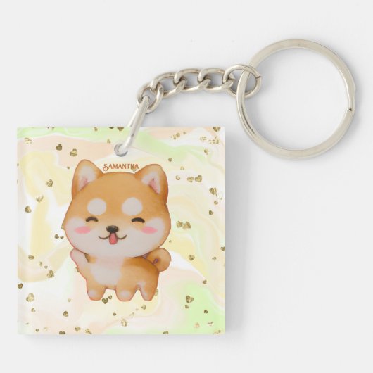 Porte-clés Kawaii Smiling Cartoon Style Shiba Inu (Dos)