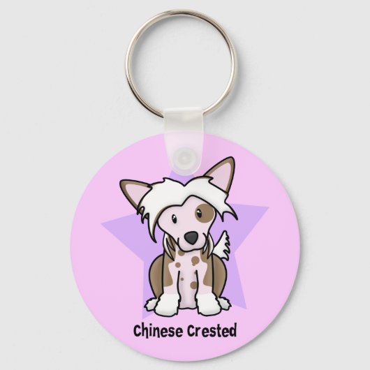 Porte-clés Kawaii Star Chinese Crested (Recto)