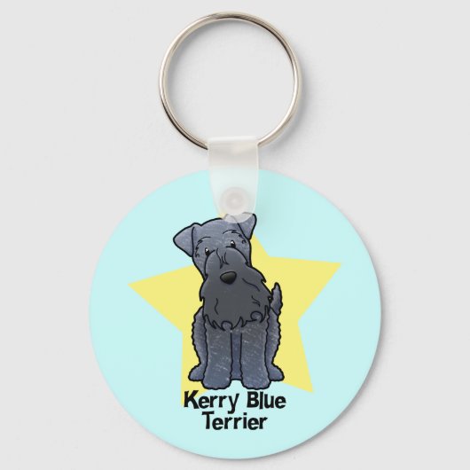 Porte-clés Kawaii Star Kerry Blue Terrier (Recto)