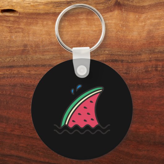 Porte-clés Kawaii Watermelon Requin Fin drôle Famille Été Va (Recto)