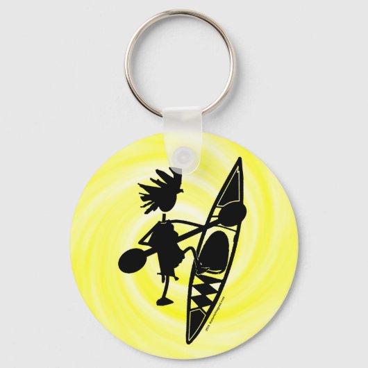 Porte-clés Kayak Canoe Joyeux Silhouette (Recto)