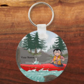 Porte-clés Kayak - Dessin féminin par PrintedPerfection.com (Recto)