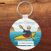 Porte-clés Kayak personnalisé - Dessin masculin (Recto)