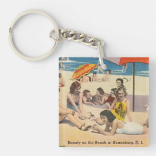 Porte-clés Keansburg, New Jersey Beach Scene - Antique
