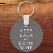 Porte-clés Keep Calm and Drink Wine (Recto)