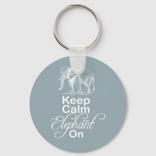 Porte-clés Keep calm and Elephant On Elephants Gift Item Blue