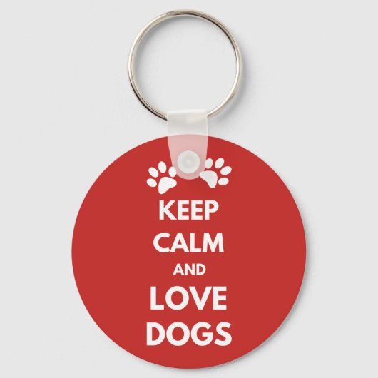 Porte-clés Keep calm and love dogs (Recto)