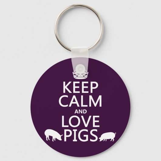 Porte-clés Keep Calm and Love Pigs (Recto)