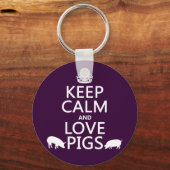 Porte-clés Keep Calm and Love Pigs (Recto)