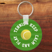 Porte-clés KEEP  CALM TENNIS BALL - Personalized TEXT (Recto)
