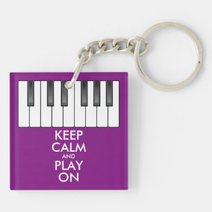 Porte-clés KEEP CALME personnalisé et JOUER ON - piano clavie