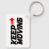 Porte-clés Keep Moving – Powerful Red Motivation Quote Design (Verso)