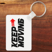 Porte-clés Keep Moving – Powerful Red Motivation Quote Design (Verso)