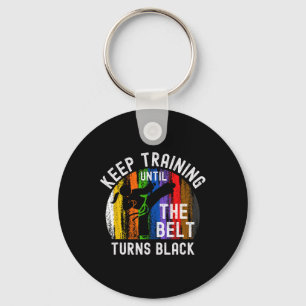 Porte-clés Keep Training Until Belt Turns Black Karate Taekwo