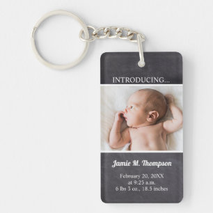 Porte-clés Keepsaké Baby Photo Introduction Baby Custom