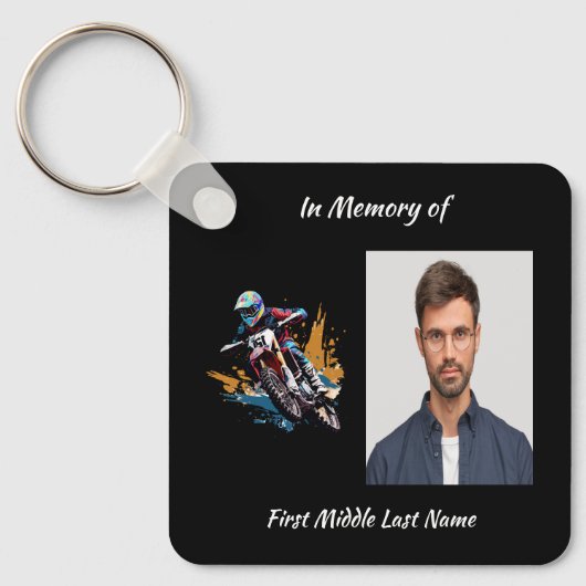 Porte-clés Keepsake Memorial Motocross Motorcycle Racing (Recto)