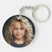 Porte-clés Keepsake Personalized Child Portrait Name Round  (Dos)