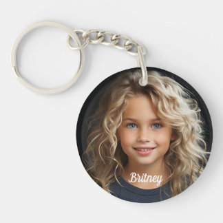Porte-clés Keepsake Personalized Child Portrait Name Round 