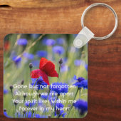 Porte-clés Keepsake  Poppy Cornflower Meadow Memorial (Verso)