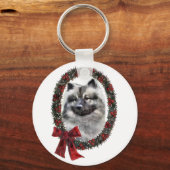 Porte-clés Keeshond cadeaux de Noël (Recto)
