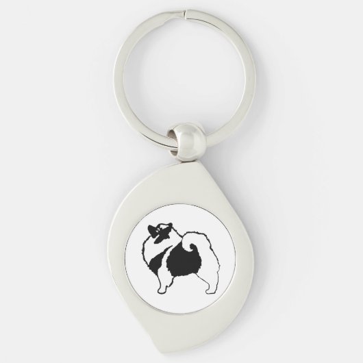 Porte-clés Keeshond Graphics - Cute Original Chig Art (Devant)
