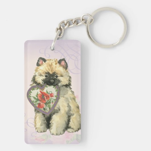 Porte-clés Keeshond Heart Maman (Dos)