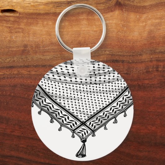 Porte-clés Keffiyeh Écharpe palestinienne tissu traditionnel (Recto)