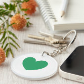 Porte-clés Kelly coeur vert sur blanc (Devant droit)