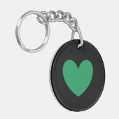 Porte-clés Kelly coeur vert sur noir (Devant gauche)