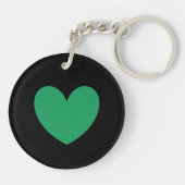 Porte-clés Kelly coeur vert sur noir (Dos)