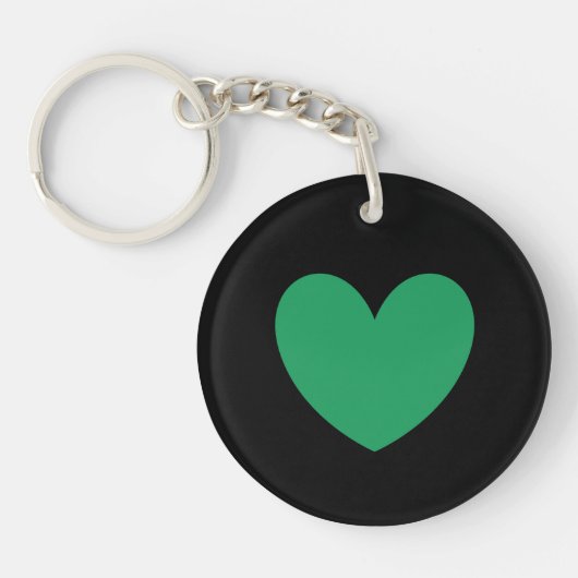 Porte-clés Kelly coeur vert sur noir (Devant)