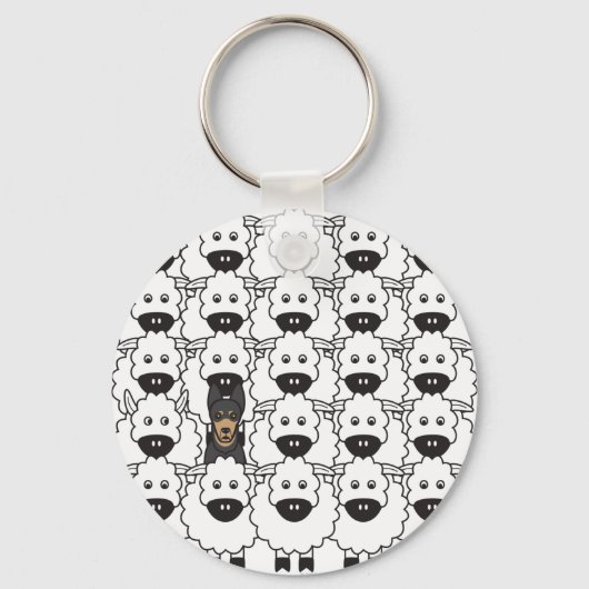 Porte-clés Kelpie australienne dans le mouton (Recto)