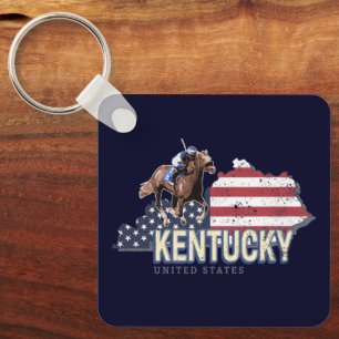Porte-clés Kentucky United States Retro State Map Vintage USA