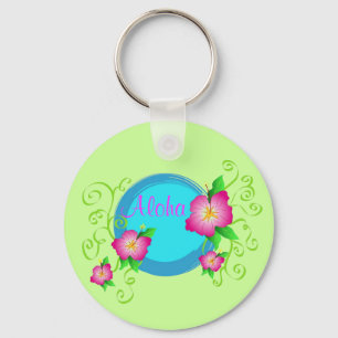 Porte-clés Ketmie rose - porte - clé