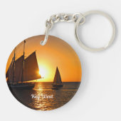Porte-clés Key West, coucher de soleil et voiliers, (Dos)