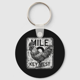 Porte-clés Key West Floride Poulet Rétro Mile 0 Coq Dist