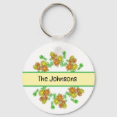Porte-clés Keychain - 3D Glowing Flowers with Name (Recto)