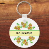 Porte-clés Keychain - 3D Glowing Flowers with Name (Recto)