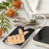 Porte-clés keychain de coeur coréen (Devant droit)