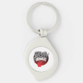Porte-clés Keychain featuring a circular design with black  (Devant)