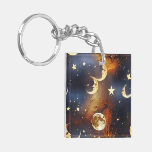 Porte-clés Keychain - Fiery Orange Celestial Moon (Devant gauche)