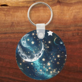 Porte-clés Keychain - Icy Blue Celestial Moon Phases (Recto)